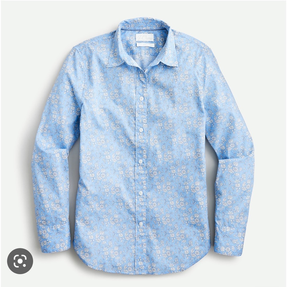 J. Crew Blue Floral Button Down Shirt